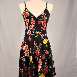 O’Delilah Floral Lace Back Skater Dress XS